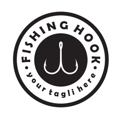 fishing hook logo design, fishing bait, fishing shop, tournament, angler, fishing community