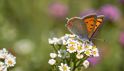 Obraz premium A butterfly gracefully lands on a colorful wildflower, a natural masterpiece of beauty.