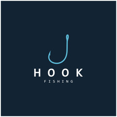 Fototapeta premium fishing hook logo design, fishing bait, fishing shop, tournament, angler, fishing community