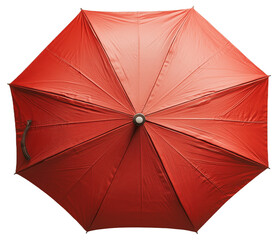 Red umbrella viewed from above