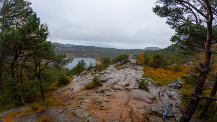 Scenic Rocky Path Overlooking Lake