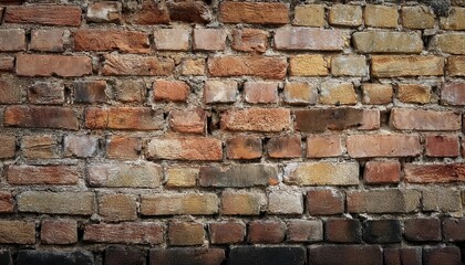 Fototapeta premium Old weathered wall made of old red bricks