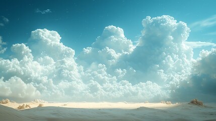Vast Desert Data Clouds Casting Binary Shadows Across the Sand