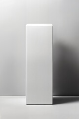 Cardboard packaging, white on a white background, isolated, ready for mockup, studio light