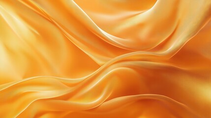 Fototapeta premium Abstract design of semitransparent ocher silk fabric. Generative AI illustration shows flowing fabric curves. Rich color transitions create luxurious look. Suitable for fashion, interior design,