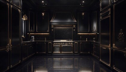 Elegant Black Gold Kitchen Design Luxurious Decor