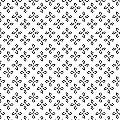 Geometric floral set of seamless patterns. Black and white vector backgrounds.
