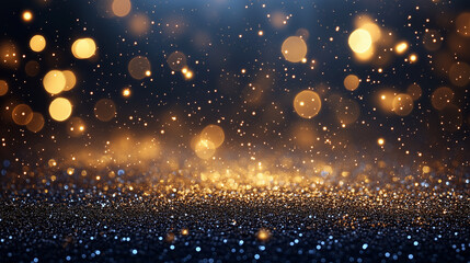 Obraz premium Golden Glittering Bokeh Sparkles