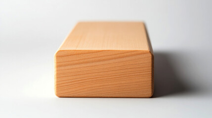 Minimalistic wooden block with smooth surface and edges.