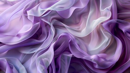 Fototapeta premium Abstract Draped Fabric in Shades of Purple and White