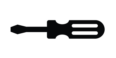  Screwdriver flat vector icon. Vector illustration template.