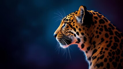 Obraz premium A Far Eastern leopard, sharp focus, blurred forest backdrop.