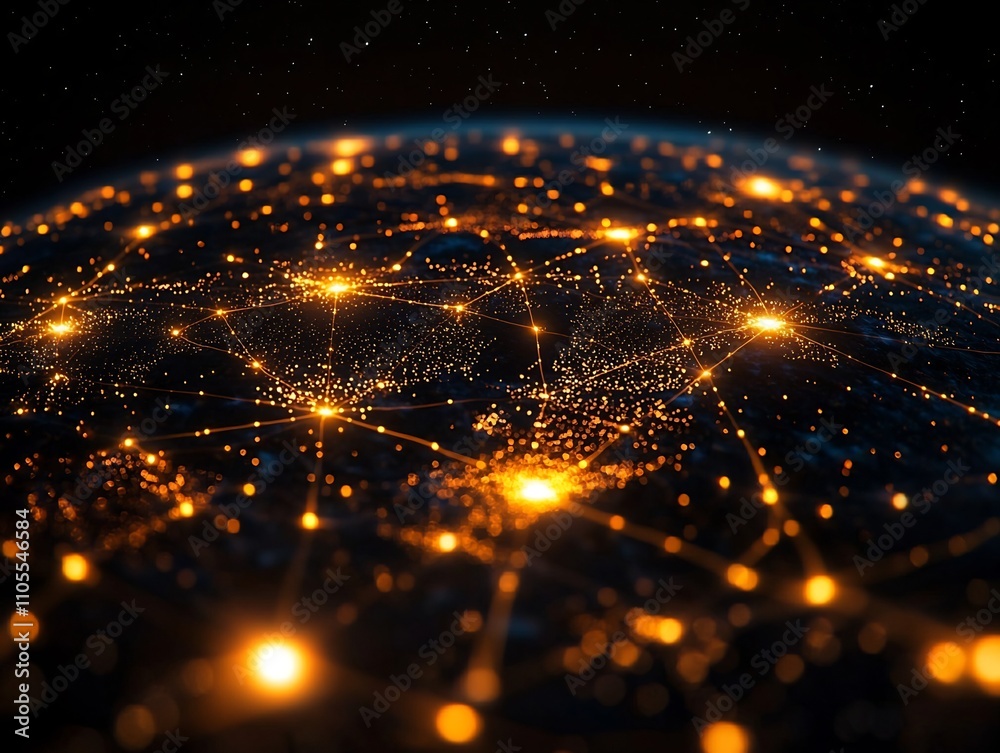 Poster efficient global supply chain powered by glowing ai driven network nodes