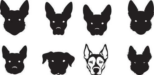 Dog Head Vector Silhouette