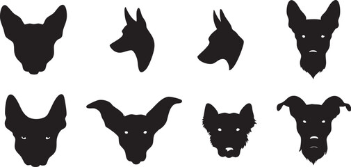 Dog Silhouette Head Design