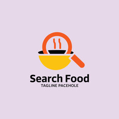 Food Search Logo Design Template,