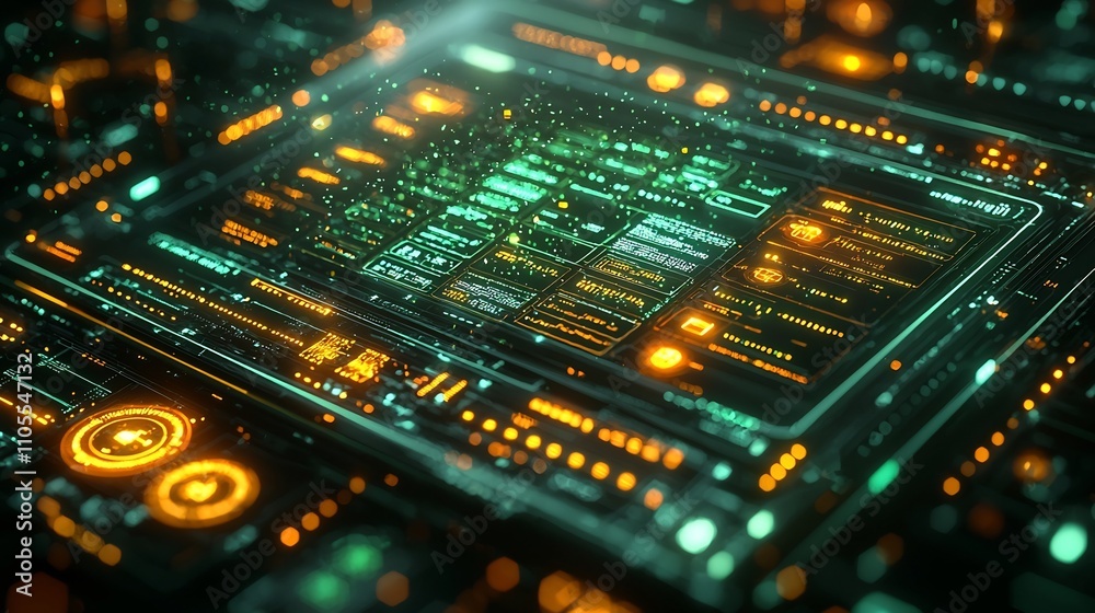 Poster futuristic digital supply chain data displayed on tablet with ai powered optimization
