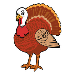 Thanksgiving day turkey clipart design.