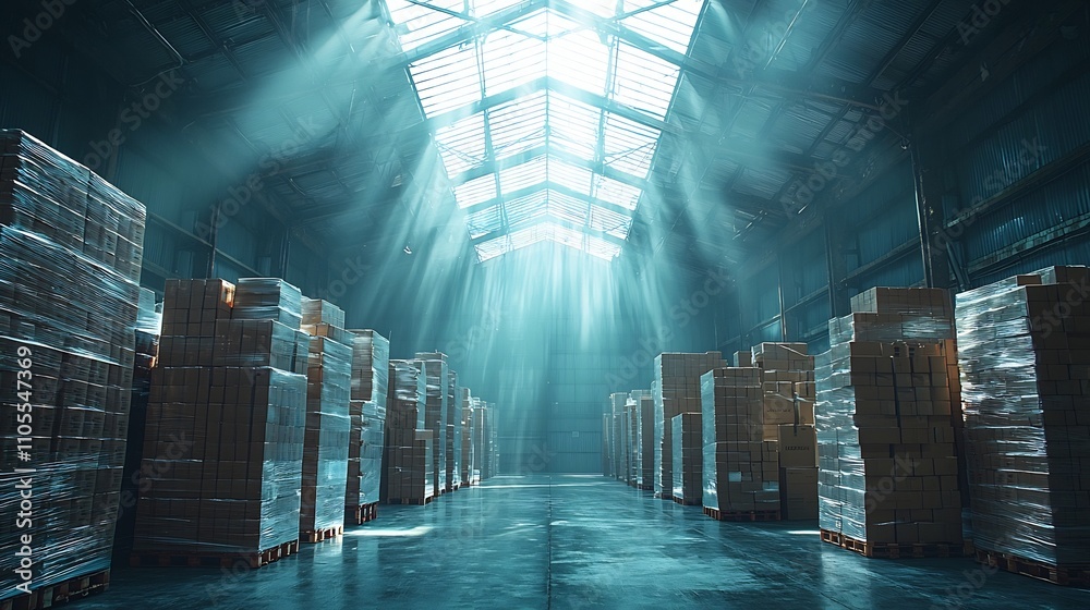 Poster ai driven warehouse with robotic inventory optimization and smart cloud tracking system