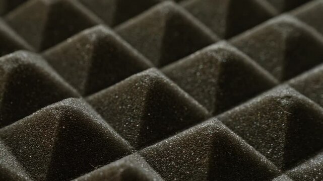 Detailed closeup texture of acoustic foam showcasing soundproofing material's intricate pattern