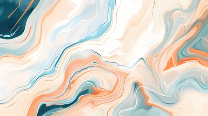 Obraz premium Abstract Swirling Pastel Marble Painting Design