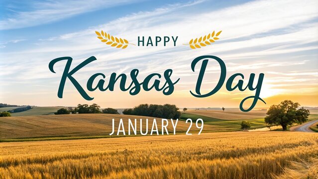 Celebrate kansas day on january 29 with scenic countryside imagery