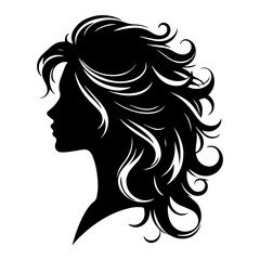 Woman Hair Style Silhouette Vector Illustration