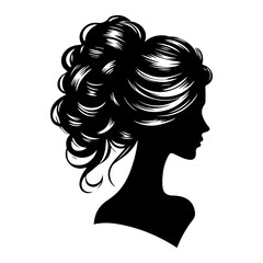 Woman Hair Style Silhouette Vector Illustration