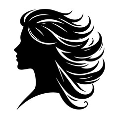 Woman Hair Style Silhouette Vector Illustration