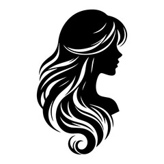 Woman Hair Style Silhouette Vector Illustration