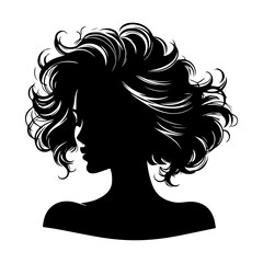 Woman Hair Style Silhouette Vector Illustration