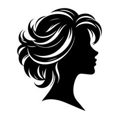 Woman Hair Style Silhouette Vector Illustration