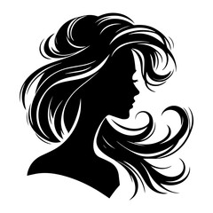 Woman Hair Style Silhouette Vector Illustration