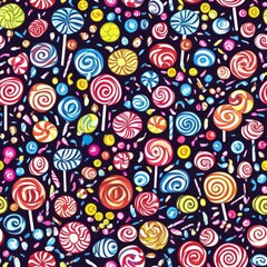 Naklejka premium Colorful Lollipop Pattern Design