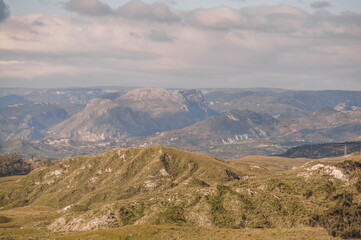 view of the mountains in Rocella Jonica in Calabria