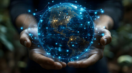 Global Network: Humanity's interconnected world, digital future, technology's impact, sustainability, and collaborative growth.