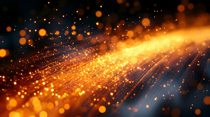 Fototapeta premium Golden Light Streaks Shine Brightly Across Dark