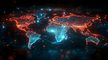 Global Network: Illuminating Connections Across Continents Digitally