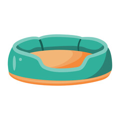 Pet bed. Accessory for domestic cats and dogs. Vector illustration on a white background.