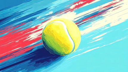 Minimalist vector tennis ball illustration with vibrant colors 