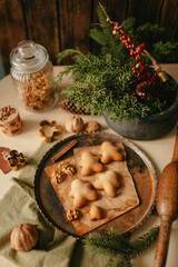 Christmas Cookies Gingerbread Man Homemade Baking Vintage Style