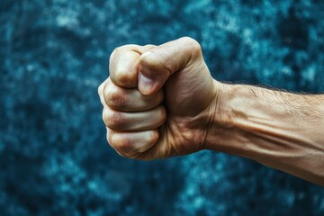 Strong fist extended in a protest symbolizing power and determination against injustice