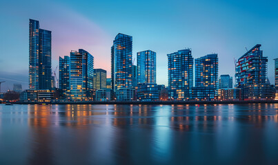 Naklejka premium country skyline at night