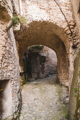 street view in the town of Gerace in Calabria 