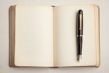 Empathy emotion and respect, An open notebook with blank pages and a sleek black pen resting on top, inviting creativity and thoughts to be penned down.