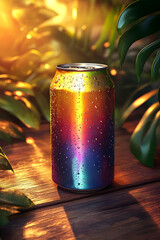 Rainbow Aluminum Can 3D Render