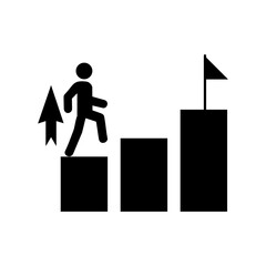 People Climb a Stair to get a goal. Training and Workshop icon vector. business icon isolated on white background