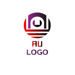 A logo of a majestic AU, circle AU logo designs ideas on white background