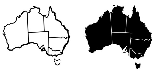 map of australia fill and outline © Muflif