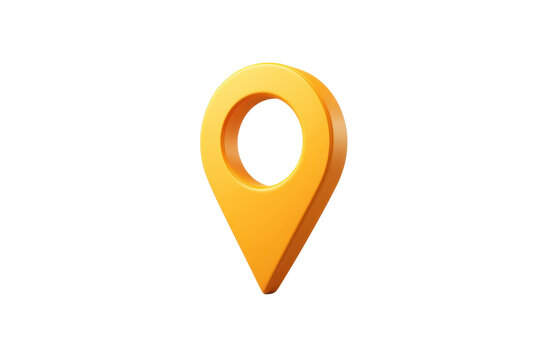 A vibrant orange location pin, commonly associated with mapping and navigation, displayed in a sleek, 3D design.